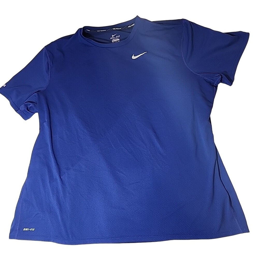 Nike‎ Dri-FIT Running T-Shirt XXL Blue Activewear Athletic Top
